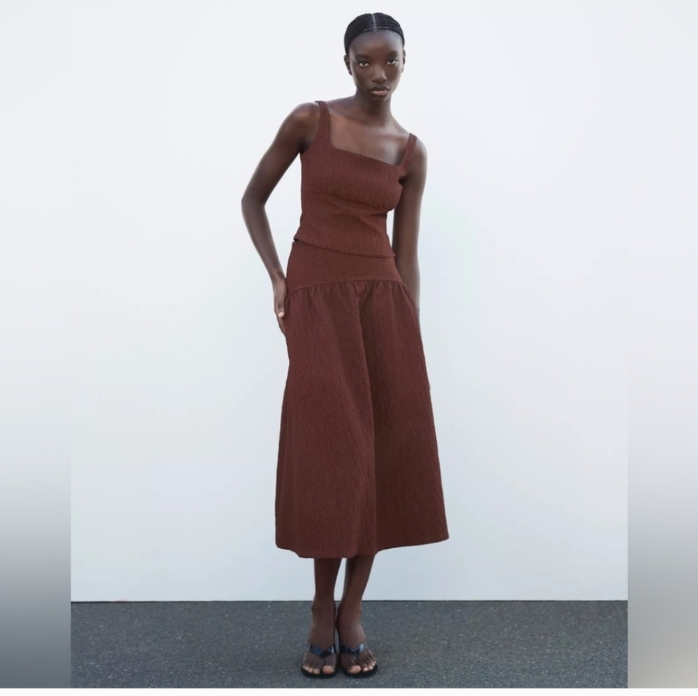 Zara Brown Sleeveless Top